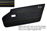 YELLOW STITCH 2X FULL DOOR CARD LEATHER SKIN COVER FITS LOTUS ELAN +2 67-75