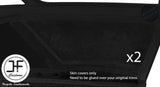 BLACK STICH 2X FRONT DOOR CARD TRIM SUEDE COVER FOR AUDI A3 8V 13-19 5DOOR DSG2