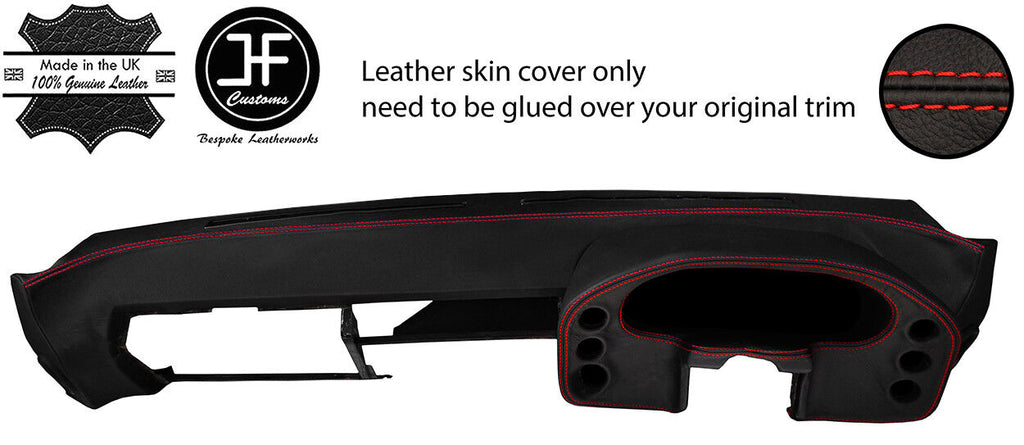 RED STITCH DASHBOARD & DASH POD LEATHER COVERS FITS PORSCHE 928 78-89 STYLE 2