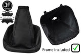 BLACK STITCH REAL LEATHER GEAR GAITER+PLASTIC FRAME FITS FORD TRANSIT MK7 06-14
