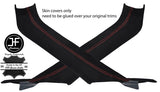 RED STITCH 2X A POST PILLAR SUEDE COVERS FITS TOYOTA MR2 MK3 2000-2007