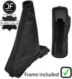 BLACK STITCH LEATHER HANDBRAKE GAITER+PLASTIC FRAME FOR CHEVROLET SPARK 10-15