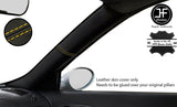 YELLOW STITCH FITS ALFA ROMEO 156 1997-2006 2X WINDSCREEN PILLAR LEATHER COVERS