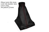 FITS LANCIA DELTA INTEGRALE LEATHER GEAR BLACK  GAITER COVER RED STITCHING