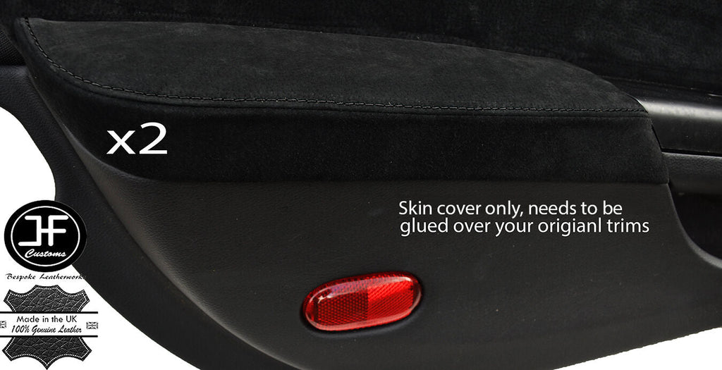BLACK STITCH 2X DOOR ARMREST SUEDE COVERS FITS 350Z Z33 07-2009 FACELIFT