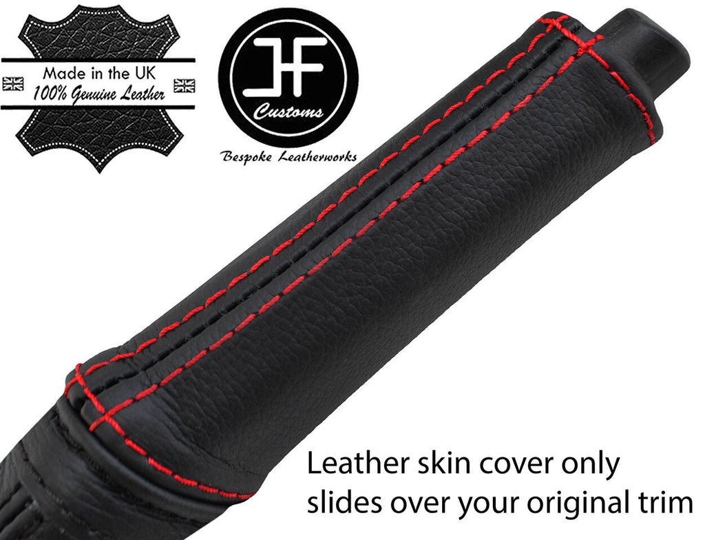 RED STITCHING REAL LEATHER HANDBRAKE HANDLE COVER FITS FIAT DOBLO 2010-2015
