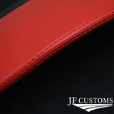 RED LEATHER SPEEDO SURROUND COVER FOR PORSCHE CAYMAN 987 05-12 JF2 CUSTOM NEW