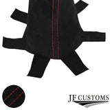 RED STITCH BLACK SUEDE GEAR GAITER FITS HONDA CIVIC EP3 TYPE R 01-05+FRAME