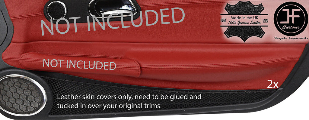 DARK RED REAL LEATHER 2X DOOR ARMREST COVERS FOR CHRYSLER CROSSFIRE 2003-2008
