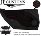 RED STITCH 2X FRONT DOOR TRIM KIT LEATHER COVERS FOR SMART FORTWO 451 07-14