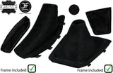 BLACK STITCH SUEDE MANUAL GAITER SET+PLASTIC FRAME FOR BMW X3 E83 2003-2010