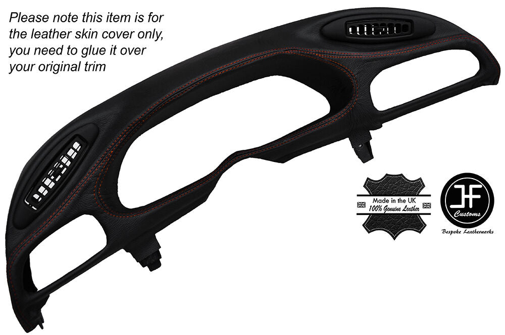 ORANGE STITCH SPEEDO DASH BEZEL TRIM LEATHER SKIN COVER FITS CAMARO Z28 93-97