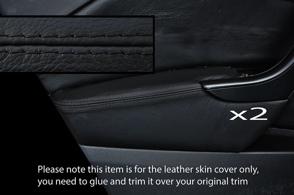 BLACK STICH 2X FRONT DOOR ARMREST COVER FITS VAUXHALL OPEL ASTRA J MK6 09-15 5DR