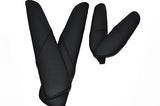 black stitch FITS BMW E46 COUPE & CABRIO 4X DOOR ARMREST PAD LEATHER COVERS