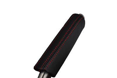 red stitch FITS SKODA OCTAVIA MK2 04+ LEATHER HANDBRAKE HANDLE COVER ONLY