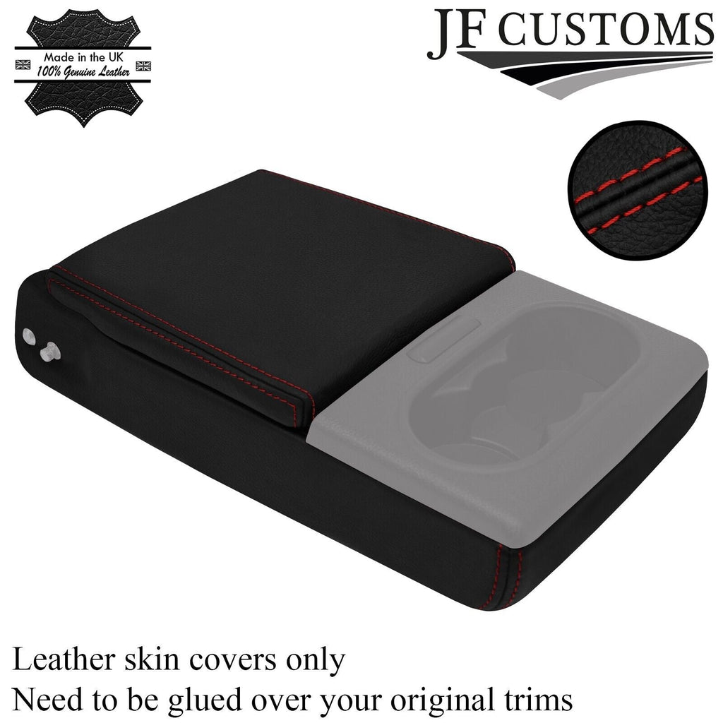 DARK RED STITCH LEATHER REAR ARMREST+SEAT PAD COVERS FOR FORD MONDEO MK3 01-06