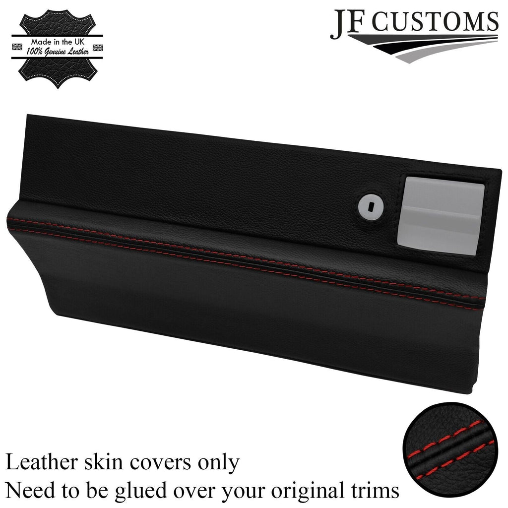 DARK RED STITCH LEATHER GLOVEBOX COVER FITS MERCEDES 190E CUSTOM NEW MADE IN UK