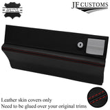 DARK RED STITCH LEATHER GLOVEBOX COVER FITS MERCEDES 190E CUSTOM NEW MADE IN UK