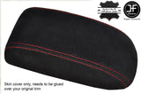 RED STITCHING REAL SUEDE ARMREST LID COVER FITS LEAF 2010-2017 CUSTOM NEW