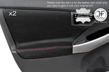 RED STITCH 2X FRONT DOOR CARD TRIM COVERS FITS TOYOTA PRIUS 2010-2015 CUSTOM NEW