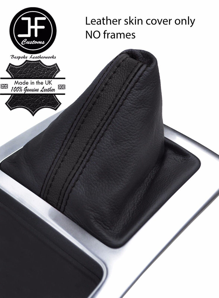BLACK & BLACK STRIPE LEATHER GEAR GAITER FITS LAND ROVER FREELANDER 2 2013-2015