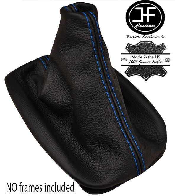 BLUE STITCH FITS VW GOLF Mk4 1998-2003 5 & 6 SPEED BLACK LEATHER GEAR GAITOR