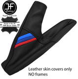 BLACK STITCH TRI STRIPE LEATHER HANDBRAKE GAITER FOR BMW E81 E82 E87 E88