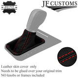 RED STITCH LEATHER DSG AUTO AUTOMATIC GEAR GAITER COVER FOR VW POLO 2017-2021