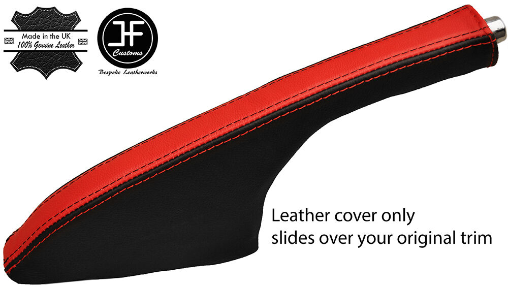 BLACK & RED REAL LEATHER HANDBRAKE GAITER FITS SEAT IBIZA CORDOBA 2002-2008