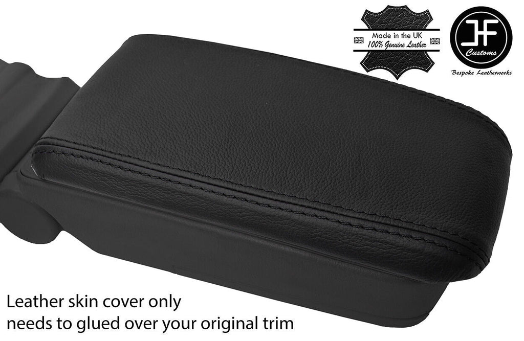 BLACK & BLACK TOP GRAIN LEATHER ARMREST LID COVER FOR SUBARU FORESTER SG9 06-08