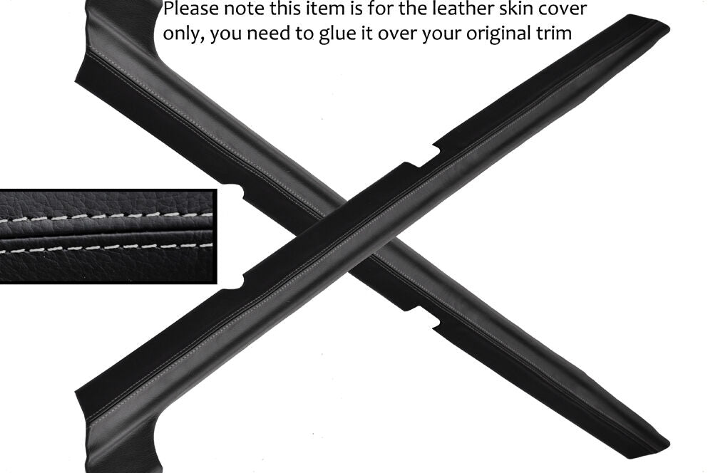 GREY STITCH 2X DOOR SILL SKIN COVERS FITS FORD ESCORT MK3 MK4 XR3I RS TURBO