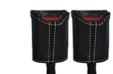 white stitch FITS MINI CLASSIC ROVER COOPER AUSTIN 2X SEAT BELT LEATHER COVERS