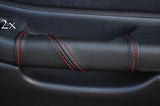 FITS  FORD SCORPIO 2X DOOR HANDLE LEATHER NEW COVERS red CUSTOM NEW MADE IN UK