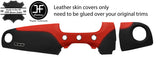 BLACK & RED LEATHER 2 PIECE DASH KIT COVER FITS FIAT 500 ABARTH 07-16 STYLE 2