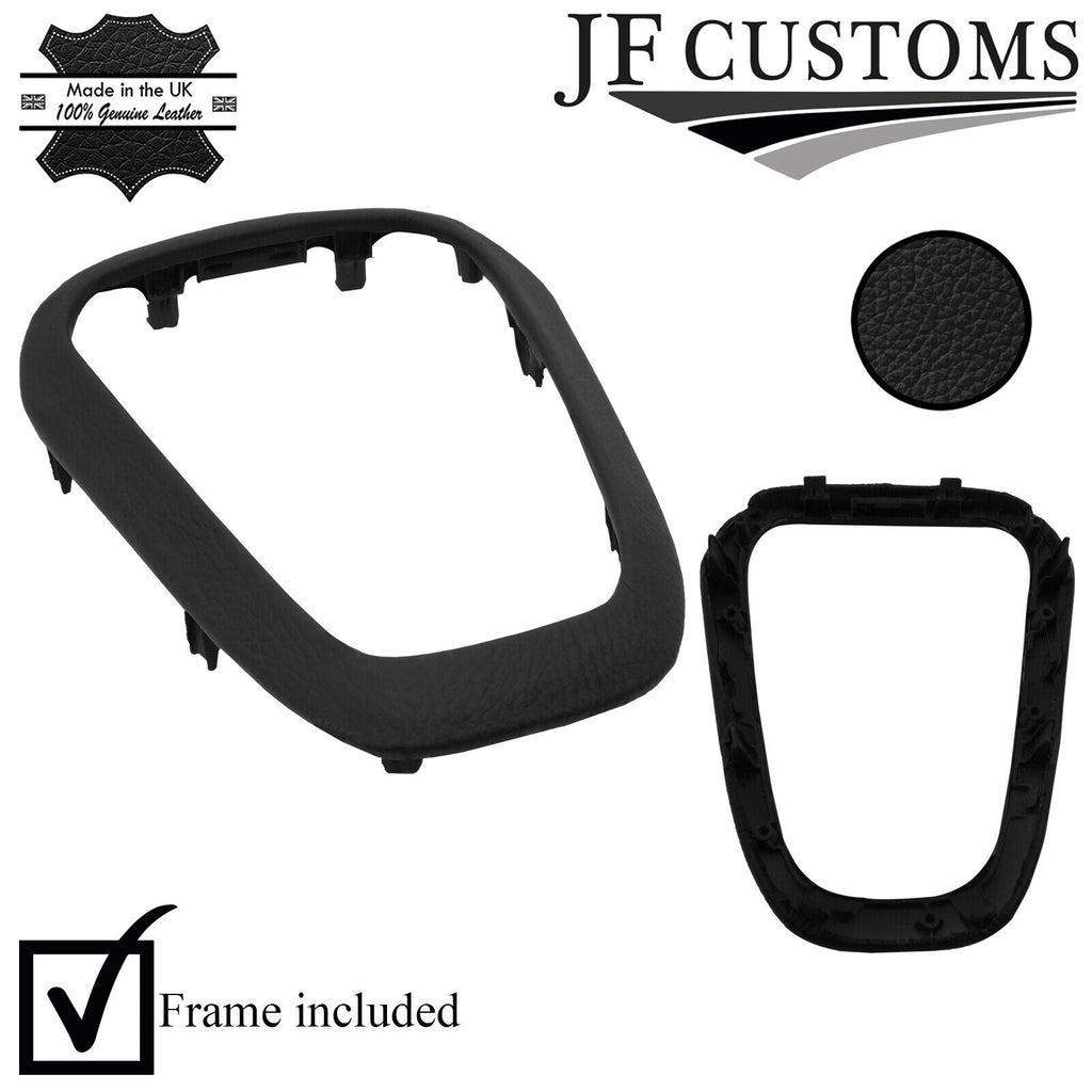BLACK LEATHER GEAR SURROUND COVER + PLASTIC FRAME FOR KIA PICANTO 17-21 5DR