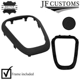 BLACK LEATHER GEAR SURROUND COVER + PLASTIC FRAME FOR KIA PICANTO 17-21 5DR