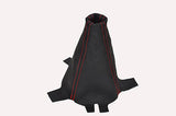 RED STITCH  FITS HONDA JAZZ / FIT 2009-2014 LEATHER GEAR GAITER CUSTOM NEW