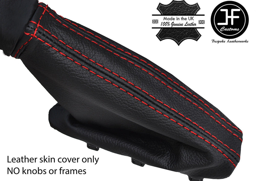 RED STITCH REAL LEATHER HANDBRAKE GAITER FITS VOLVO S40 V50 MK2 2004-2007