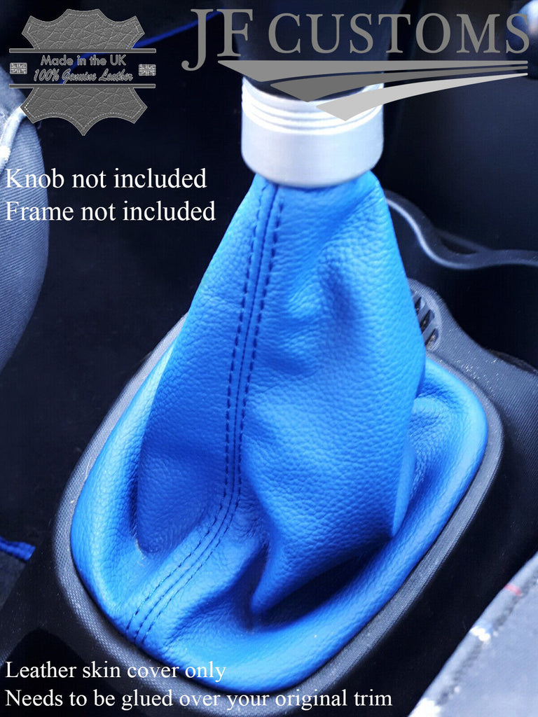 L BLUE LEATHER MANUAL GEAR GAITER FITS PEUGEOT 107 CITROEN C1 TOYOTA AYGO 09-14