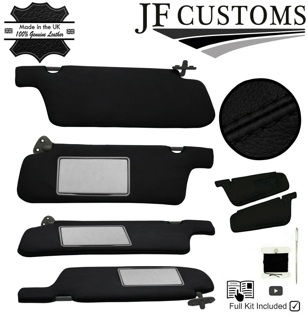 BLACK CROSS STITCH 2X SUN VISOR COVERS FOR NISSAN SKYLINE R34 GTR GT-T 99-02