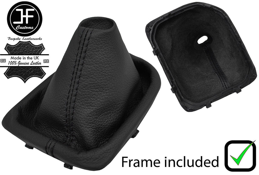 BLACK STITCH LEATHER MANUAL GEAR GAITER+PLASTIC FRAME FOR HYUNDAI TUCSON 15-18