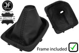 BLACK STITCH LEATHER MANUAL GEAR GAITER+PLASTIC FRAME FOR HYUNDAI TUCSON 15-18