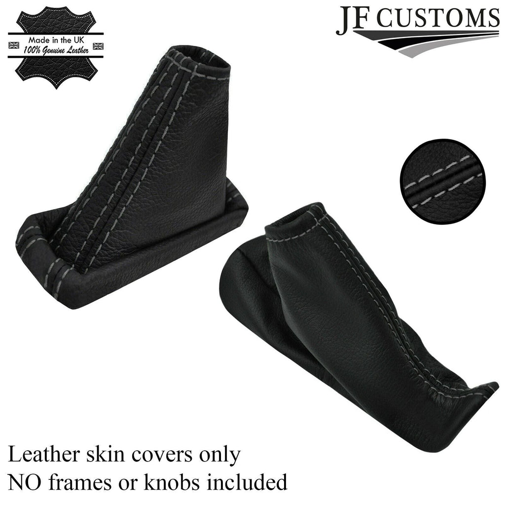 GREY STITCH LEATHER AUTO AUTOMATIC GEAR+HANDBRAKE COVERS FOR VOLVO XC70 05-07