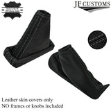 GREY STITCH LEATHER AUTO AUTOMATIC GEAR+HANDBRAKE COVERS FOR VOLVO XC70 05-07