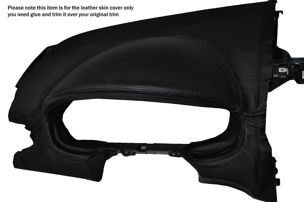 BLACK STITCH DASH SPEEDO SURROUND LEATHER SKIN COVER FITS MITSUBISHI COLT 04-12