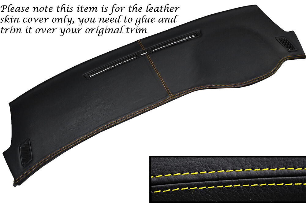 YELLOW STITCH TOP DASH DASHBOARD LEATHER COVER FITS MITSUBISHI LANCER EVO 7 8 9