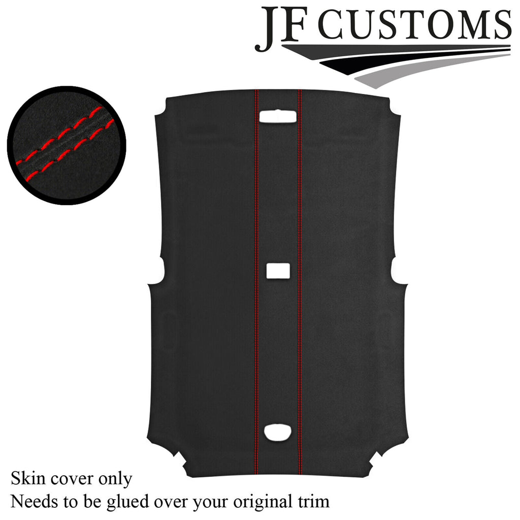 RED STITCH D GREY SUEDE ROOF HEADLINER COVER FOR HONDA CIVIC TYPE R 01-05 3DR
