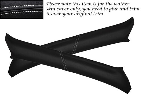 WHITE STITCHING FITS MITSUBISHI L200 K74 98-06 2X WINDSCREEN A PILLAR COVERS