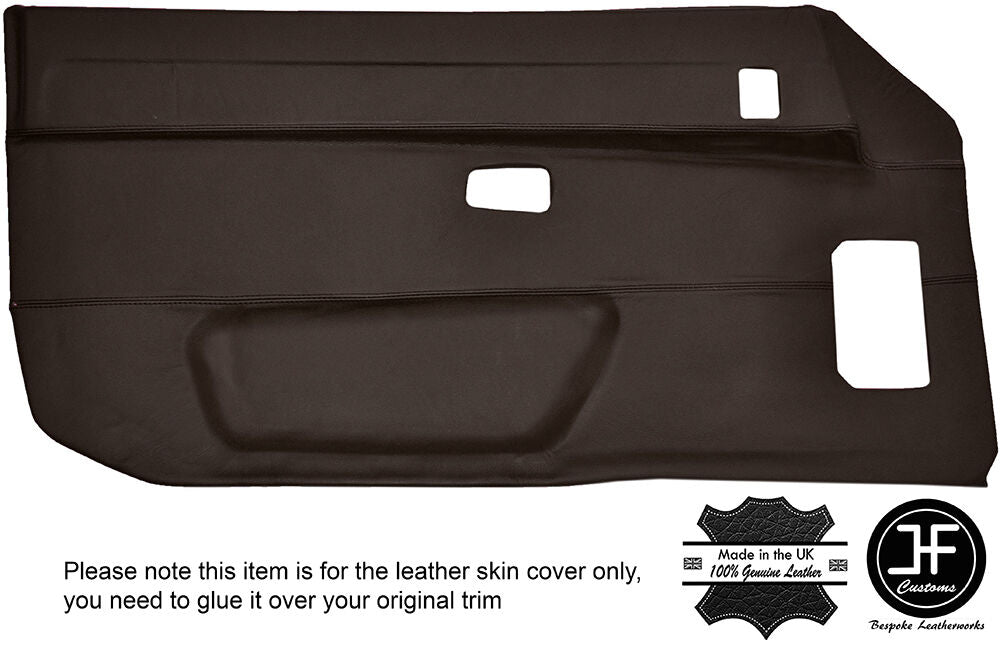 BROWN LEATHER 2X FULL DOOR CARD LEATHER COVERS FITS PORSCHE 924 944 75-85