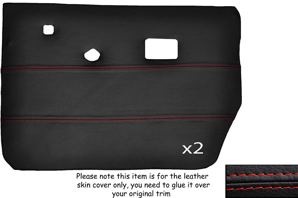 RED STITCH 2X REAR FULL DOOR CARD SKIN COVERS FITS HUMBER SCEPTRE MK1 MK2